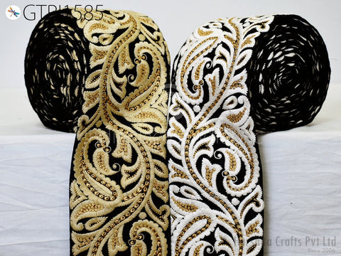 3 Yard Paisley 13cm Embroidered Fabric Trims Decorative Indian Border Sewing Beach Bags Ribbons Curtains Accessories Embellishments