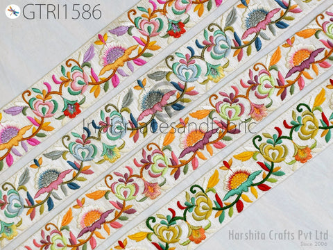9 Yard Indian 5 Cm Trim Decor Sari Border Crafting Sewing Embroidered Decorative Costumes Cushion Curtain Home Decor Trimmings Headband