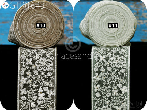 3 Yard Embroidered Fabric 9 CM Trim Indian Sari Cushions DIY Crafting Wedding Saree Sewing Embroidery Dress Embellishment Costume Ribbon