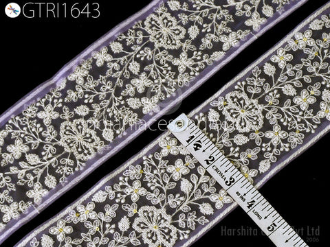 3 Yard Embroidered Fabric 9 CM Trim Indian Sari Cushions DIY Crafting Wedding Saree Sewing Embroidery Dress Embellishment Costume Ribbon