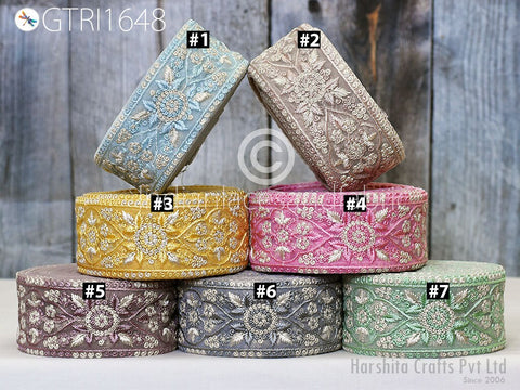 9 Yard Indian Ribbon 6CM Fabric Trim Embroidered Embellish Embroidery Dresses Cushions DIY Crafting Sewing Sari Border Wedding Saree Tapes