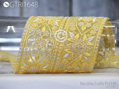 9 Yard Indian Ribbon 6CM Fabric Trim Embroidered Embellish Embroidery Dresses Cushions DIY Crafting Sewing Sari Border Wedding Saree Tapes