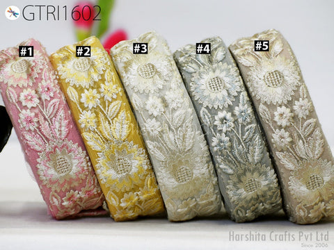 9 Yard 4CM Embroidery Fabric Trim Indian Sewing Embellishment Embroidered Saree Ribbon Crafting Border Wedding Dress Trimmings Cushion Cover