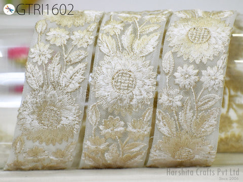 9 Yard 4CM Embroidery Fabric Trim Indian Sewing Embellishment Embroidered Saree Ribbon Crafting Border Wedding Dress Trimmings Cushion Cover