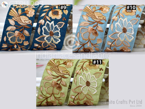 9 Yard Embroidered Ribbon Fabric 5 CM Trim Decorative Embroidery Embellishments DIY Crafting Sewing Saree Indian Sari Border Home Decor Tape