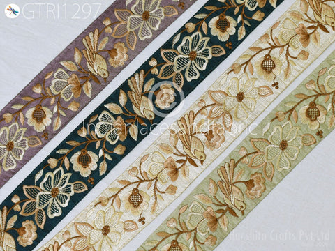 9 Yard Embroidered Ribbon Fabric 5 CM Trim Decorative Embroidery Embellishments DIY Crafting Sewing Saree Indian Sari Border Home Decor Tape