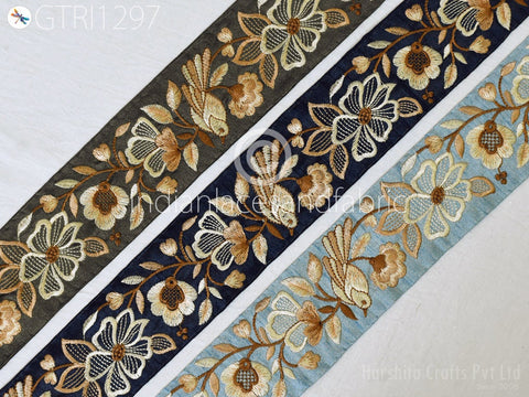 9 Yard Embroidered Ribbon Fabric 5 CM Trim Decorative Embroidery Embellishments DIY Crafting Sewing Saree Indian Sari Border Home Decor Tape