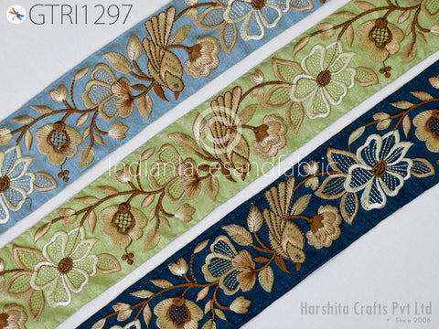 9 Yard Embroidered Ribbon Fabric 5 CM Trim Decorative Embroidery Embellishments DIY Crafting Sewing Saree Indian Sari Border Home Decor Tape