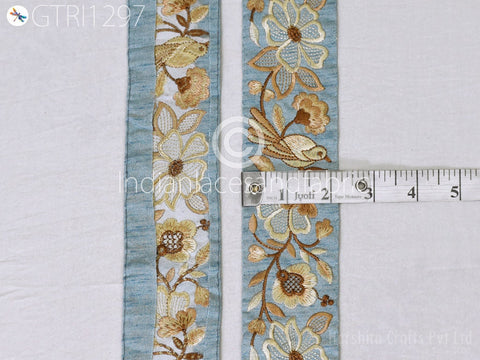 9 Yard Embroidered Ribbon Fabric 5 CM Trim Decorative Embroidery Embellishments DIY Crafting Sewing Saree Indian Sari Border Home Decor Tape