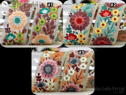 9 Yard Indian Embroidery 6 cm Fabric Trim Embellishments DIY Crafting Sewing Decorative Saree Indian Sari Border Embroidered Ribbon Costume