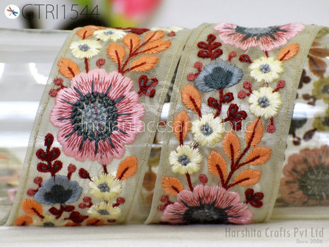 9 Yard Indian Embroidery 6 cm Fabric Trim Embellishments DIY Crafting Sewing Decorative Saree Indian Sari Border Embroidered Ribbon Costume