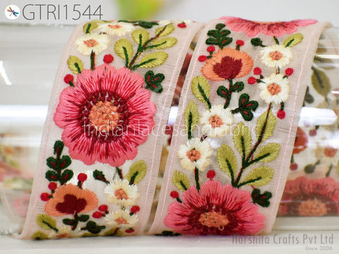 9 Yard Indian Embroidery 6 cm Fabric Trim Embellishments DIY Crafting Sewing Decorative Saree Indian Sari Border Embroidered Ribbon Costume