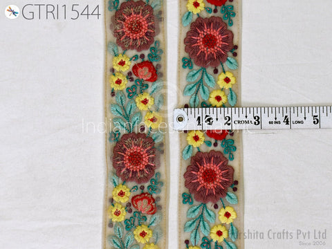 9 Yard Indian Embroidery 6 cm Fabric Trim Embellishments DIY Crafting Sewing Decorative Saree Indian Sari Border Embroidered Ribbon Costume