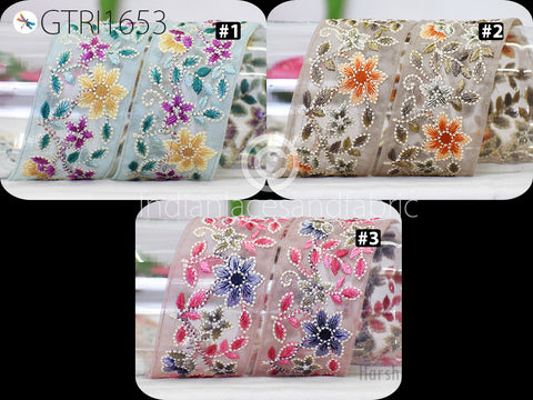 9 Yard Indian 6CM Embroidered Sari Embellishments Embroidery Trim Saree Ribbon Cushions Home Décor Sewing Crafting Trimmings Curtain Border