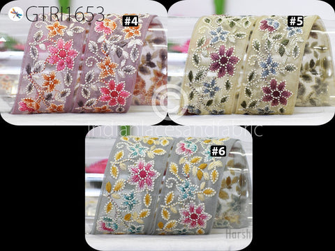 9 Yard Indian 6CM Embroidered Sari Embellishments Embroidery Trim Saree Ribbon Cushions Home Décor Sewing Crafting Trimmings Curtain Border