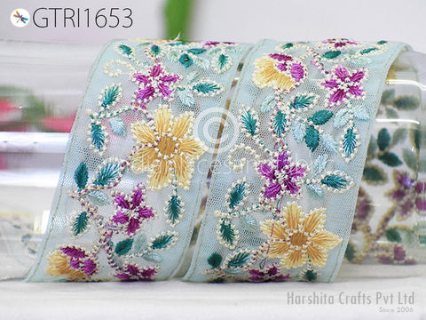 9 Yard Indian 6CM Embroidered Sari Embellishments Embroidery Trim Saree Ribbon Cushions Home Décor Sewing Crafting Trimmings Curtain Border