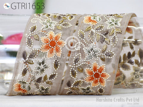 9 Yard Indian 6CM Embroidered Sari Embellishments Embroidery Trim Saree Ribbon Cushions Home Décor Sewing Crafting Trimmings Curtain Border