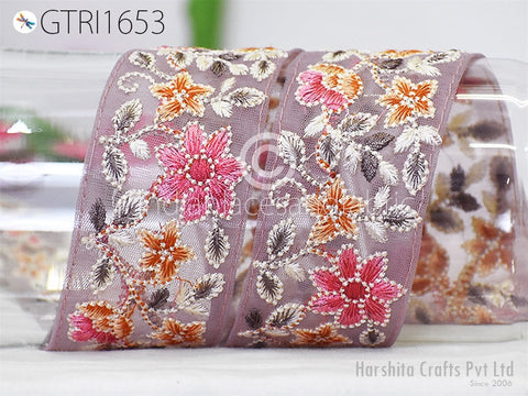 9 Yard Indian 6CM Embroidered Sari Embellishments Embroidery Trim Saree Ribbon Cushions Home Décor Sewing Crafting Trimmings Curtain Border