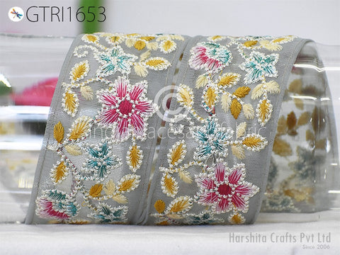 9 Yard Indian 6CM Embroidered Sari Embellishments Embroidery Trim Saree Ribbon Cushions Home Décor Sewing Crafting Trimmings Curtain Border