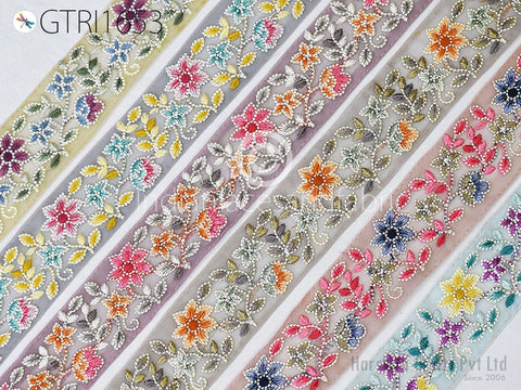 9 Yard Indian 6CM Embroidered Sari Embellishments Embroidery Trim Saree Ribbon Cushions Home Décor Sewing Crafting Trimmings Curtain Border