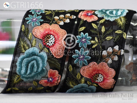 9 Yard Indian Embroidered Sari Embellishments Embroidery Trim Saree Ribbon Cushions Home Décor Sewing Crafting Trimmings Curtain Border