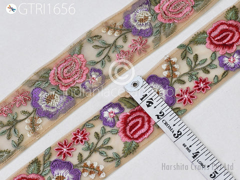 9 Yard Indian Embroidered Sari Embellishments Embroidery Trim Saree Ribbon Cushions Home Décor Sewing Crafting Trimmings Curtain Border