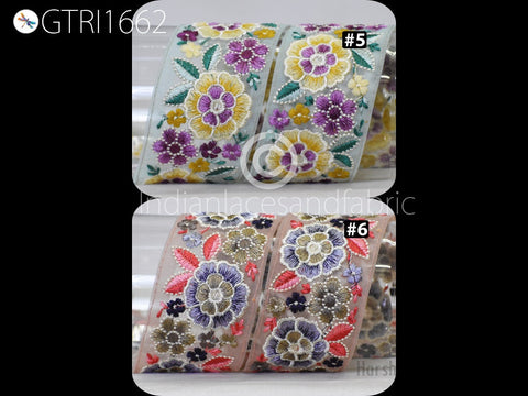 9 Yard Indian 6CM Sari Embroidery Trim Embroidered Saree Ribbon Cushions Sewing Crafting Embellishments Trimmings Border Curtain Home Décor