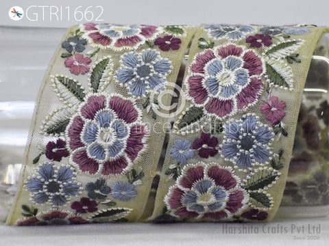 9 Yard Indian 6CM Sari Embroidery Trim Embroidered Saree Ribbon Cushions Sewing Crafting Embellishments Trimmings Border Curtain Home Décor