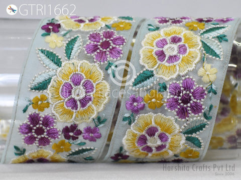 9 Yard Indian 6CM Sari Embroidery Trim Embroidered Saree Ribbon Cushions Sewing Crafting Embellishments Trimmings Border Curtain Home Décor