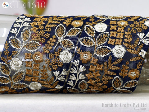 9 Yard Embroidered 85mm Ribbon Trim Sewing Indian Sari Border DIY Crafting Fabric Saree Sewing Decorative Beach Tote Bag Trimming Home Decor