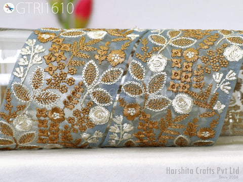 9 Yard Embroidered 85mm Ribbon Trim Sewing Indian Sari Border DIY Crafting Fabric Saree Sewing Decorative Beach Tote Bag Trimming Home Decor