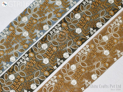 9 Yard Embroidered 85mm Ribbon Trim Sewing Indian Sari Border DIY Crafting Fabric Saree Sewing Decorative Beach Tote Bag Trimming Home Decor
