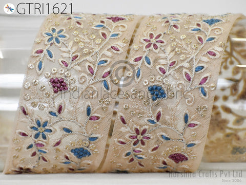 9 Yard Indian Ribbon 55mm Trim Sari Border DIY Craft Sewing Dresses Wear Embroidered Decorative Costumes Cushion Curtain Home Decor Trimming