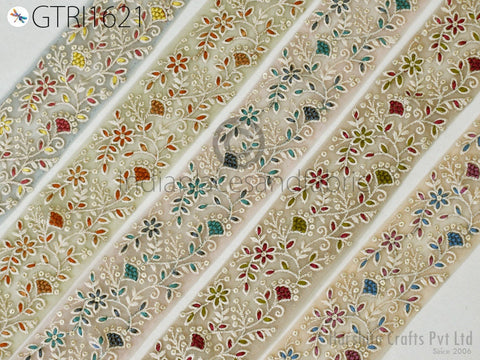 9 Yard Indian Ribbon 55mm Trim Sari Border DIY Craft Sewing Dresses Wear Embroidered Decorative Costumes Cushion Curtain Home Decor Trimming