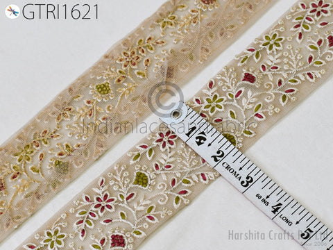 9 Yard Indian Ribbon 55mm Trim Sari Border DIY Craft Sewing Dresses Wear Embroidered Decorative Costumes Cushion Curtain Home Decor Trimming