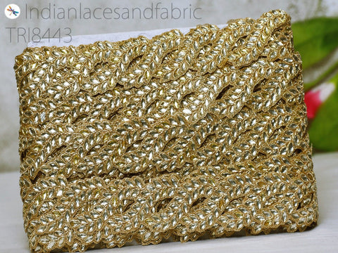 Gold Zardozi Beaded Trim , sari borders trim, costume trims, trims and tapes, exclusive Indian trims, Zardosi Indian sari borders