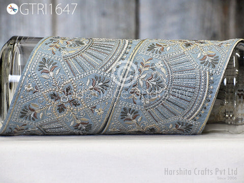 9 Yard Embroidered 9cm Fabric Trim Indian Embroidery Sari Border Crafting Saree Sewing Decorative Beach Bag Cushions Trimmings Ribbons Tape