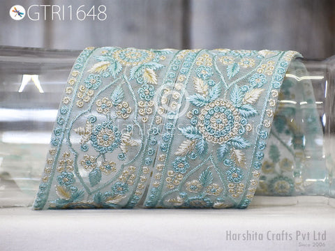 9 Yard Indian Ribbon 6CM Fabric Trim Embroidered Embellish Embroidery Dresses Cushions DIY Crafting Sewing Sari Border Wedding Saree Tapes