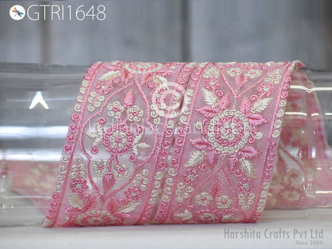 9 Yard Indian Ribbon 6CM Fabric Trim Embroidered Embellish Embroidery Dresses Cushions DIY Crafting Sewing Sari Border Wedding Saree Tapes