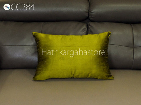 Iridescent Pure Silk Pillowcase Lumbar Cover Handmade Dupioni Silk Sham Pillow Decorative Home Decor House Warming Bridal Wedding Gift