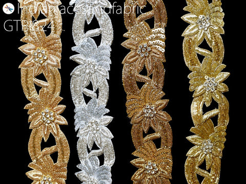 Antique Gold Trim, Silver Metallic Lace, Rose Gold Saree Border, Pure Gold Ribbon