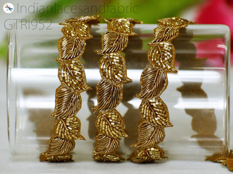 Gold Zardozi Beaded Trim, Wholesale Zardosi ,Handcrafted, Sari Border ,Decorative Gold Trim, Decorative Trims, Sewing Lace
