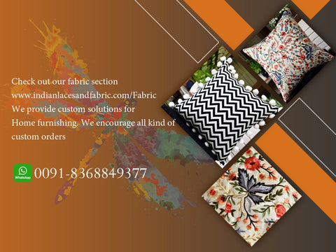 Check Out our Fabric Store IndianlacesandFabric @ Etsy We provide Custom Solutions for Home Furnishing. We encourage all kind of Custom Order.