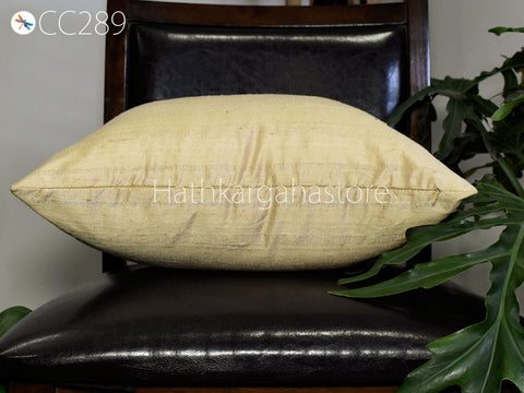 Beige Pillowcase Dupioni Pure Silk Cushion Cover Throw Lumbar Silk Decorative Home Decor Pillow Cover