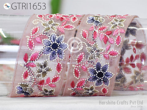 9 Yard Indian 6CM Embroidered Sari Embellishments Embroidery Trim Saree Ribbon Cushions Home Décor Sewing Crafting Trimmings Curtain Border