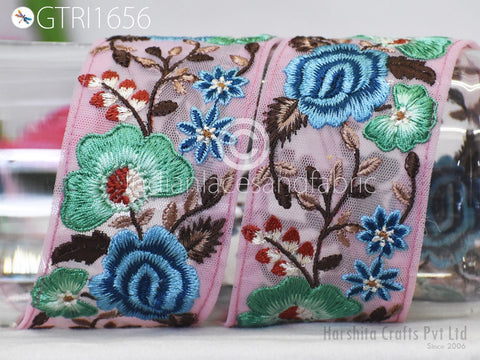 9 Yard Indian Embroidered Sari Embellishments Embroidery Trim Saree Ribbon Cushions Home Décor Sewing Crafting Trimmings Curtain Border