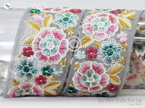 9 Yard Indian 6CM Sari Embroidery Trim Embroidered Saree Ribbon Cushions Sewing Crafting Embellishments Trimmings Border Curtain Home Décor