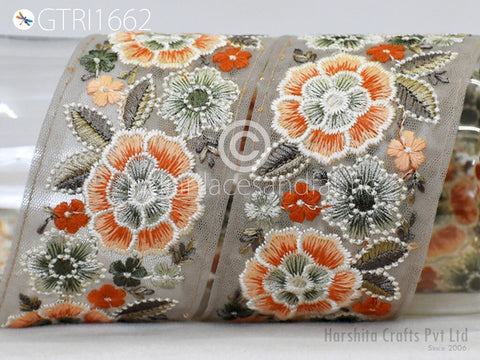 9 Yard Indian 6CM Sari Embroidery Trim Embroidered Saree Ribbon Cushions Sewing Crafting Embellishments Trimmings Border Curtain Home Décor