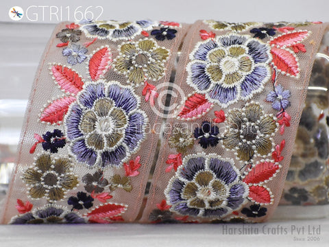 9 Yard Indian 6CM Sari Embroidery Trim Embroidered Saree Ribbon Cushions Sewing Crafting Embellishments Trimmings Border Curtain Home Décor