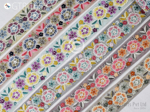 9 Yard Indian 6CM Sari Embroidery Trim Embroidered Saree Ribbon Cushions Sewing Crafting Embellishments Trimmings Border Curtain Home Décor